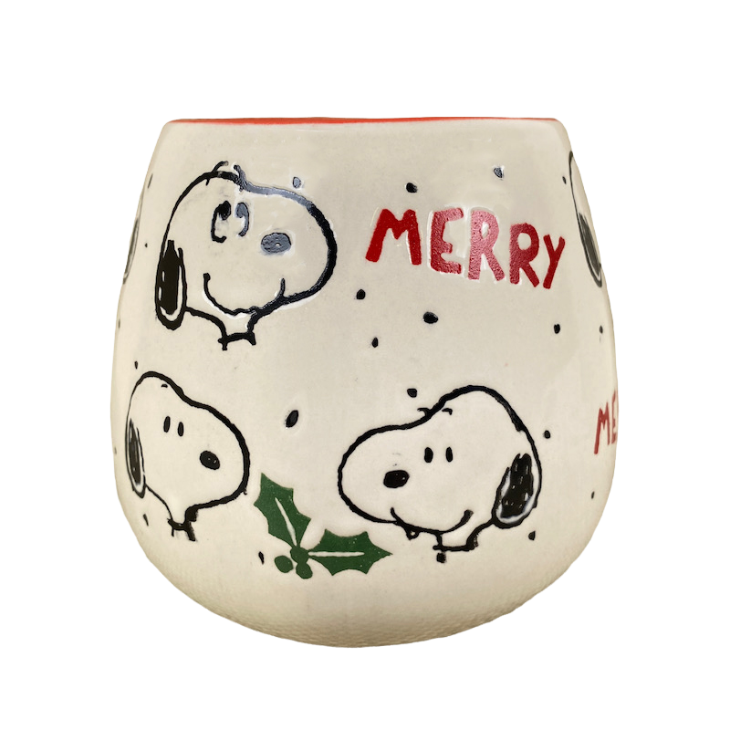 Snoopy Merry Holly Etched Mug Gibson