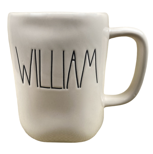 Rae Dunn Artisan Collection WILLIAM Name Mug Cream Inside Magenta NEW