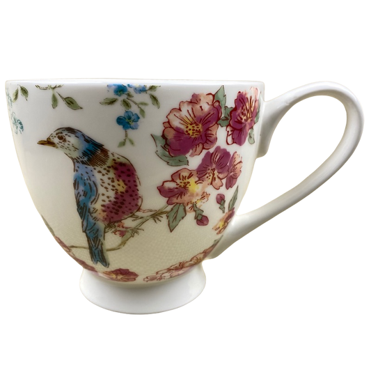 Bird & Floral Colorful Pedestal Mug Portobello By Inspire