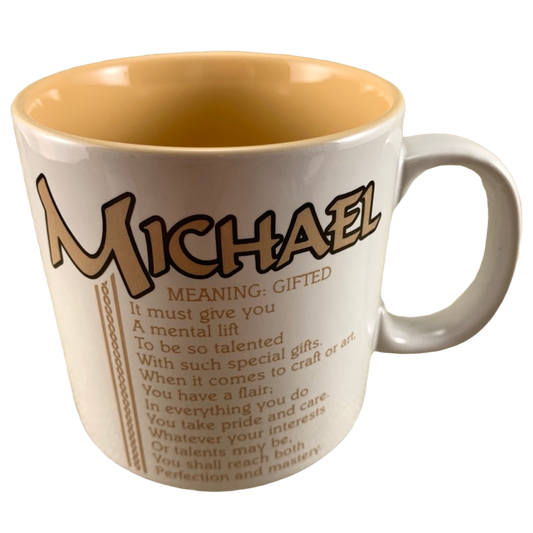 MICHAEL Poetry Name Peach Interior Mug Papel