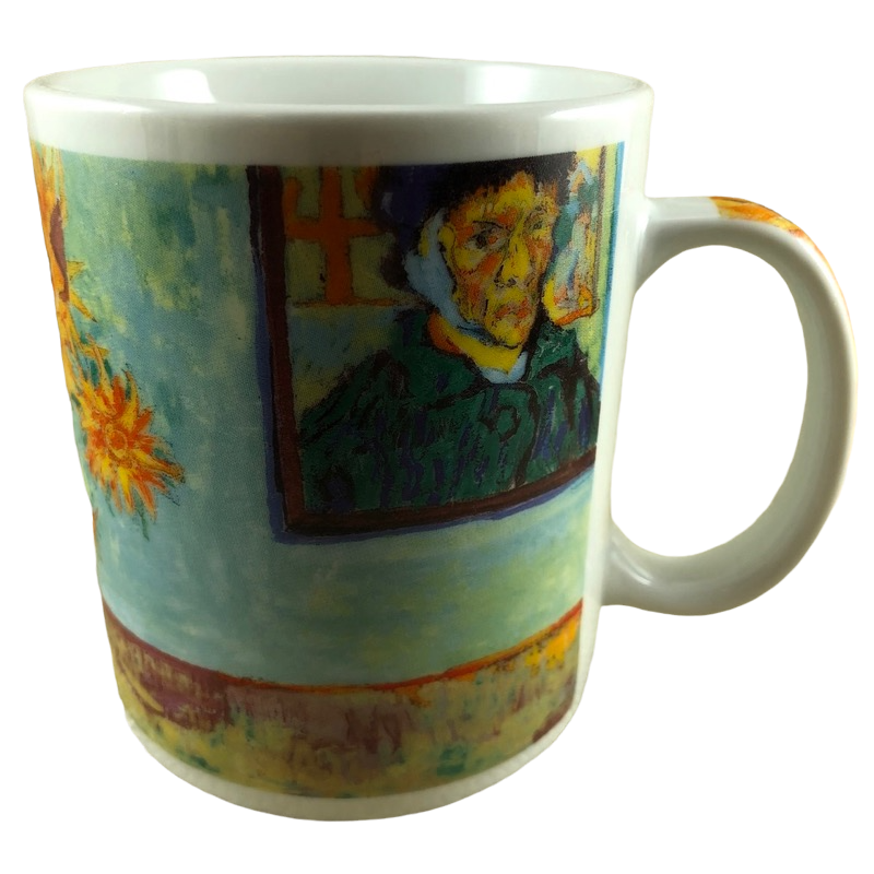 Vincent Van Gogh Self Portrait With Bandaged Ear And Sunflowers Modern Masterpiece Collection Mug Oggi Corporation