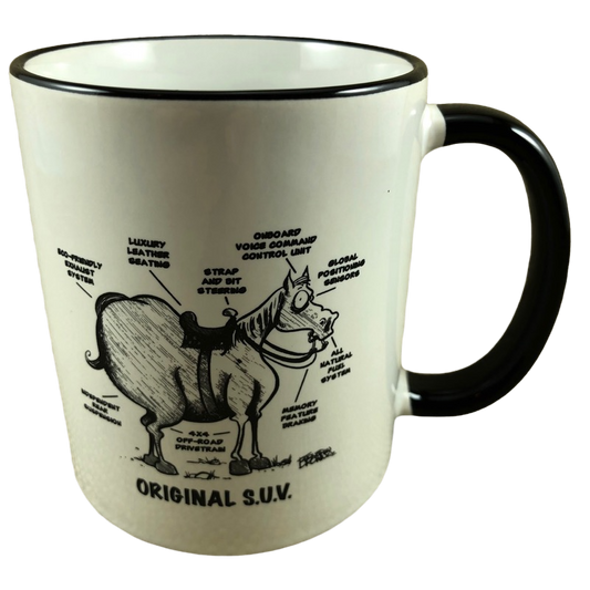 Original S.U.V. Mule Labels Mug