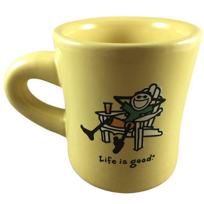 Life is Good Man Lounging In Chair Yellow Mug