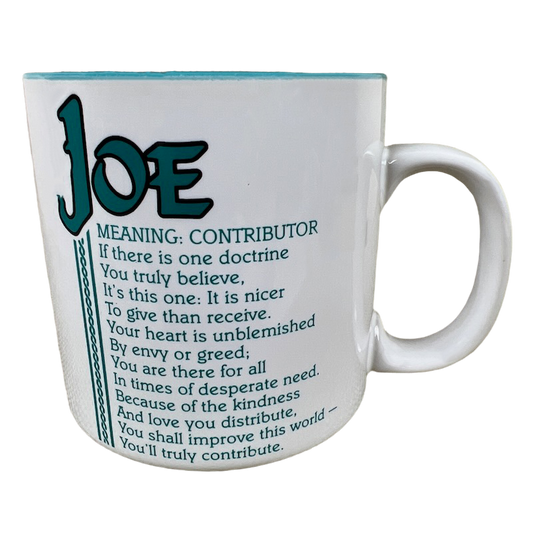 JOE Poetry Name Turquoise Interior Mug Papel
