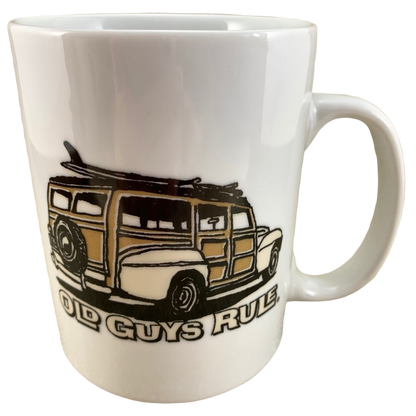 Old Guys Rule Ford Woodie Wagon & Surfboard Mug