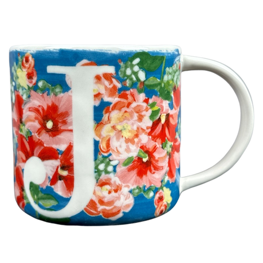 Dawn Letter "J" Monogram Initial Floral Mug Anthropologie