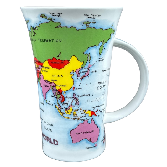 Map Of The World Jackie Reynolds Mug Dunoon