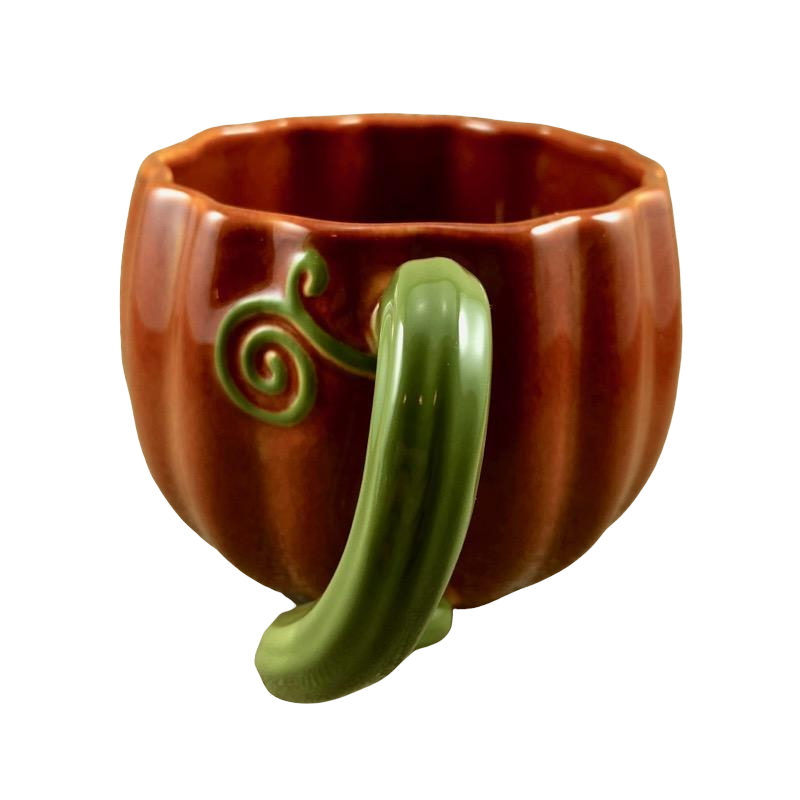 Pumpkin With Green Vine Twisted Handle Mug Starbucks