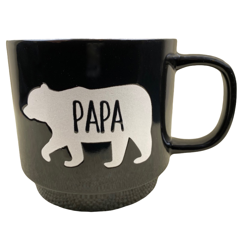 Papa Bear Lightly Etched Footed Mug