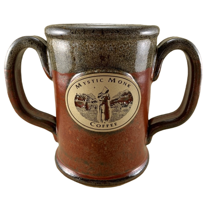 Mystic Monk Coffee Double Handled Mug Sunset Hill Stoneware