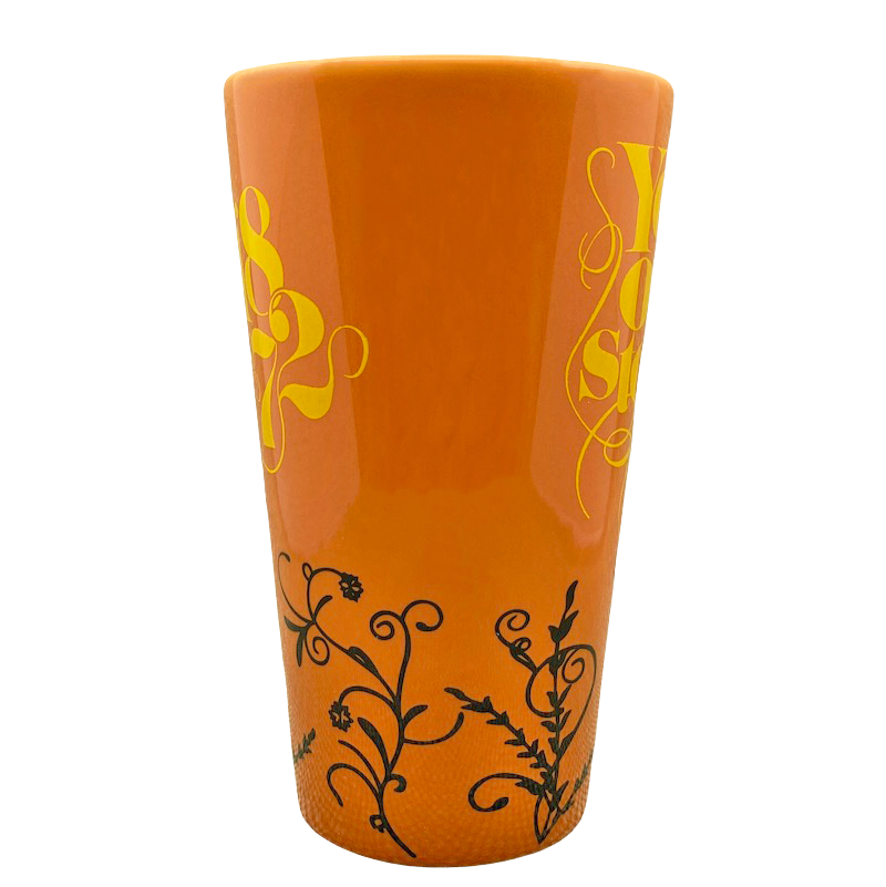 Yellowstone Park Floral Tall Orange Mug