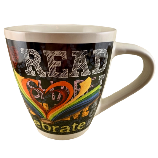 Love To Read Rainbow Hearts Mug