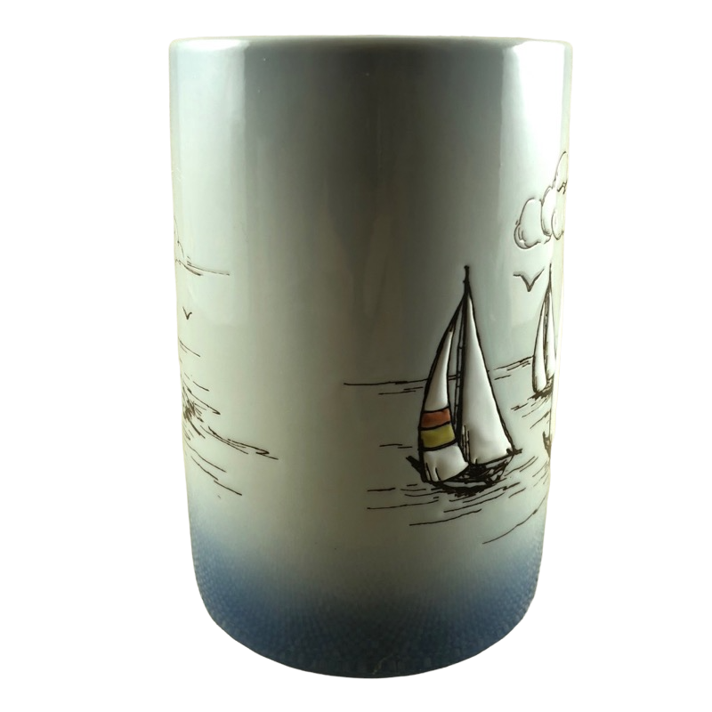 Sailboats And Lighthouse Embossed Mug Otagiri