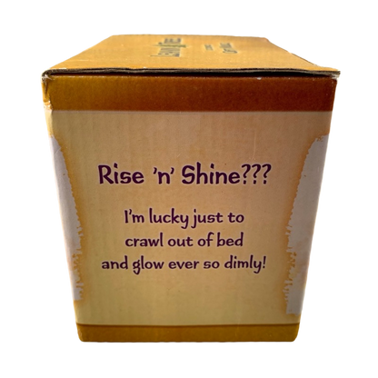 Rise 'n' Shine???  I'm Lucky Just To Crawl Out Of Bed And Glow Ever So Dimly! Mug Leanin' Tree NEW IN BOX
