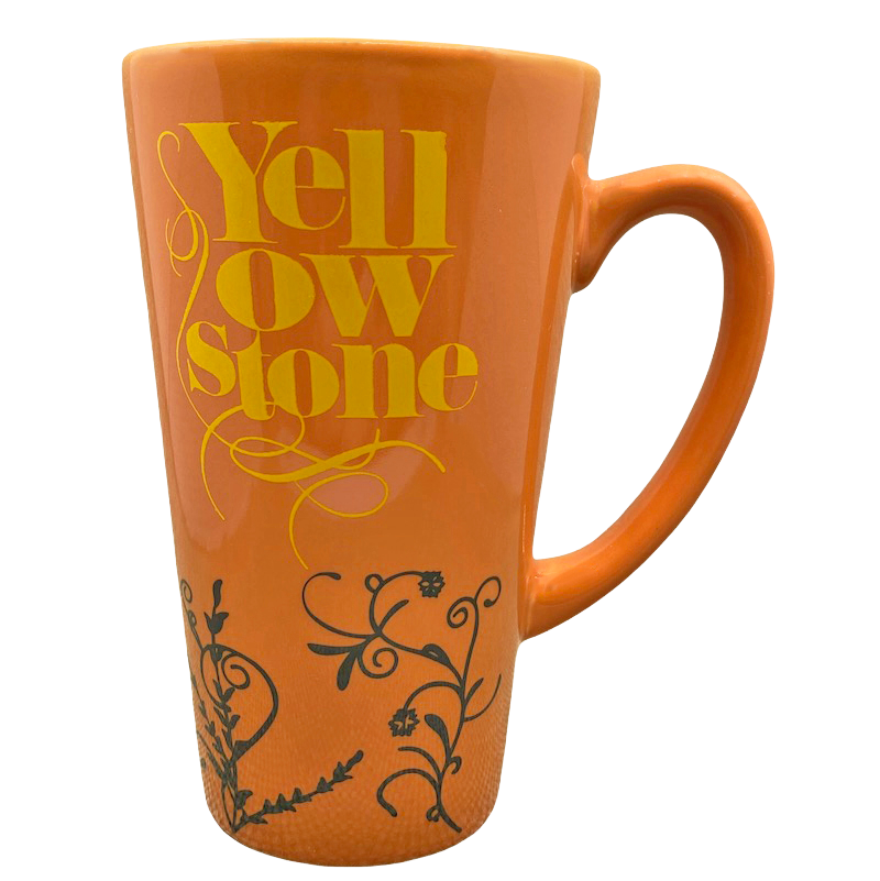 Yellowstone Park Floral Tall Orange Mug