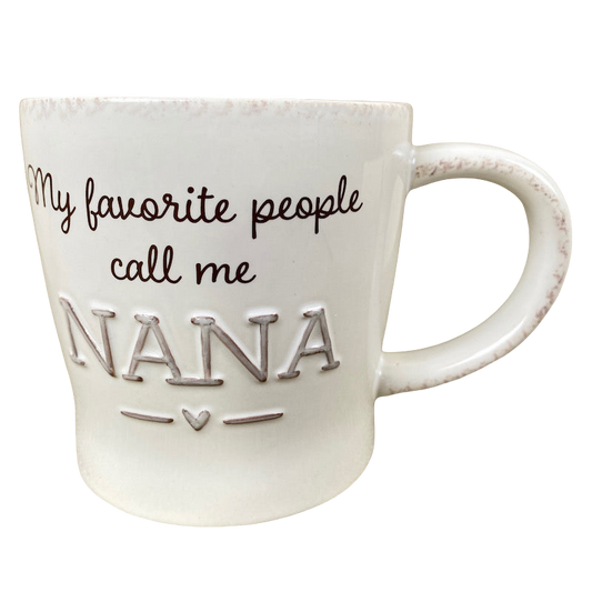 My Favorite People Call Me Nana Embossed Mug Hallmark NEW OLD STOCK