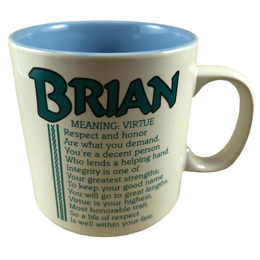 BRIAN Poetry Name Blue Interior Mug Papel