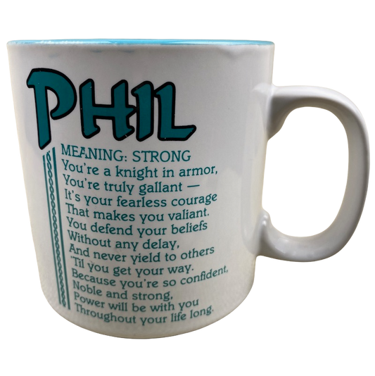 PHIL Poetry Name Blue Interior Mug Papel