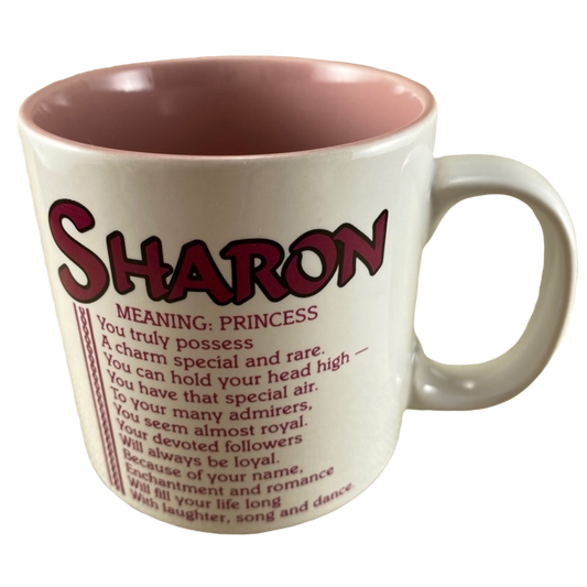 SHARON Poetry Name Pink Interior Mug Papel