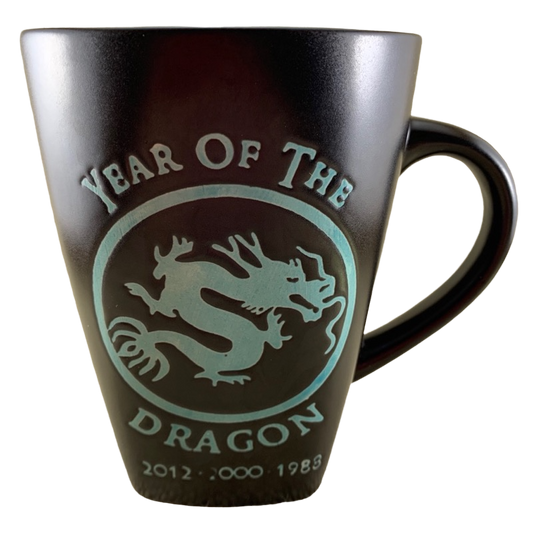 Year Of The Dragon Chinese Zodiac Tall Etched Square Bottom Turqoise Interior Mug Fisher