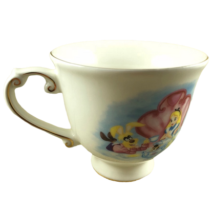 Alice In Wonderland And Yellow Rabbit Tea Party Pedestal Disney Parks Mug Disney