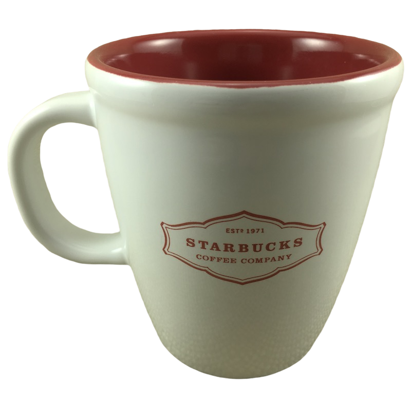ESTD 1971 Starbucks Coffee Company White With Red Lettering 13oz Mug Starbucks