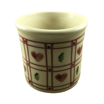 Red Hearts Green Trees In Red Grid Mug Hartstone