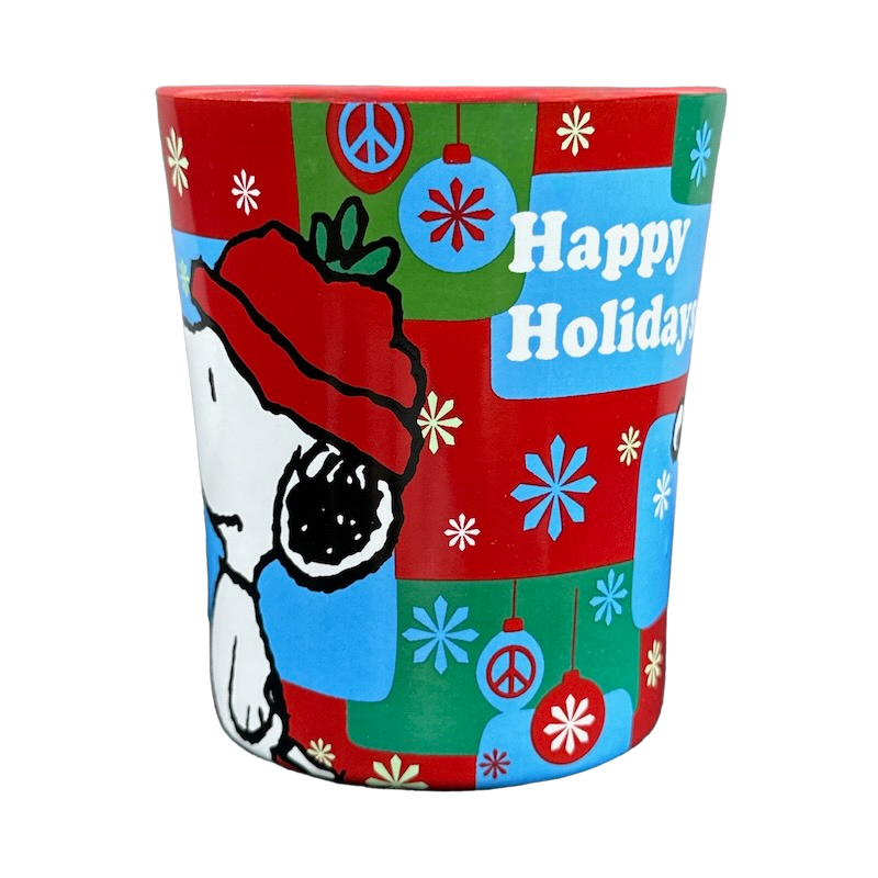 Christmas Peanuts Mug Snoopy Joy Gibson Unused 海外 即決-