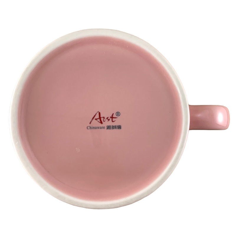 Floral Two Tone White And Pink Mug Arst