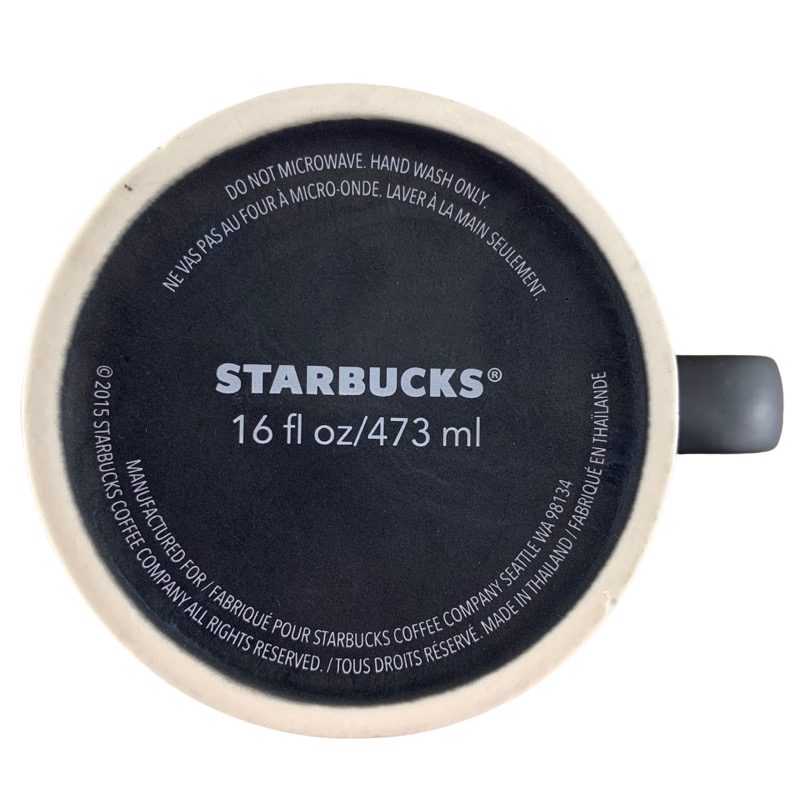 Christmas Dot Collection World Globe Matte Black Mug Starbucks