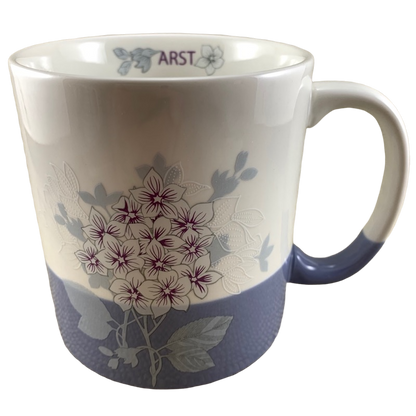 Floral Two Tone White And Violet Mug Arst