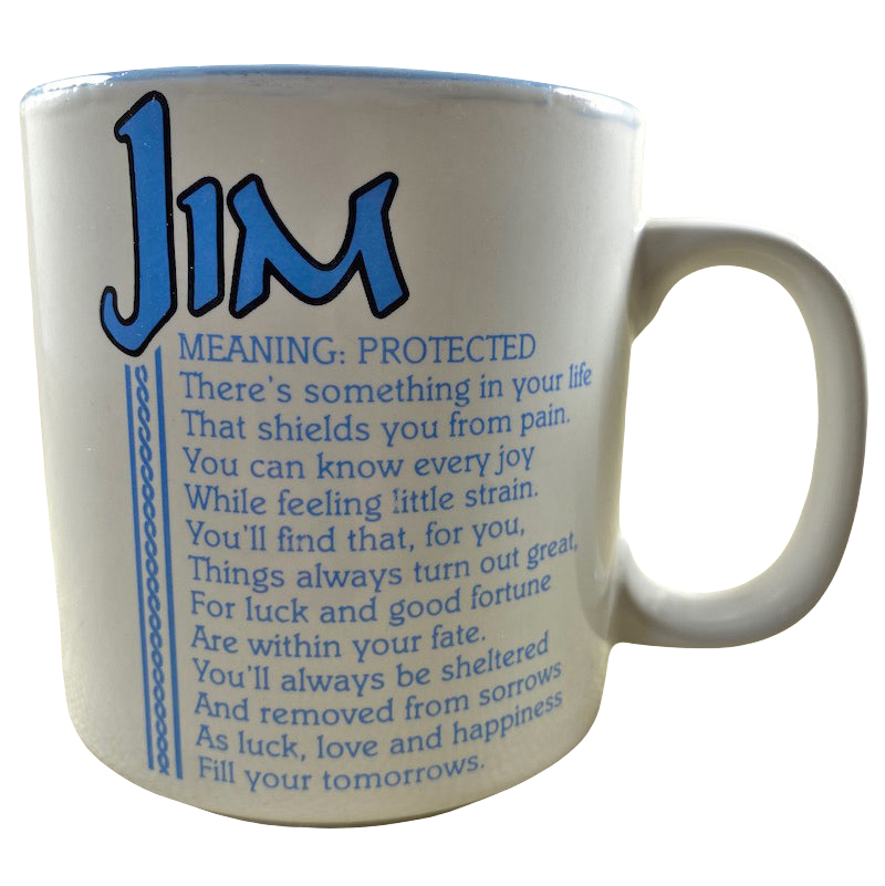 JIM Poetry Name Blue Interior Mug Papel