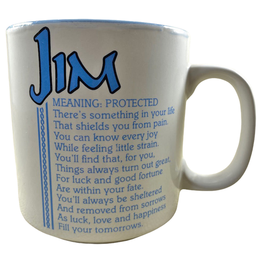 JIM Poetry Name Blue Interior Mug Papel