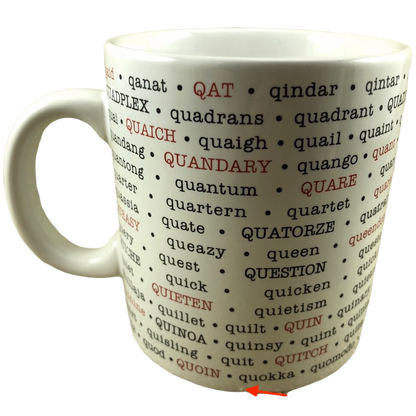 Scrabble Letter "Q" Words Mug WineThings Unlimited