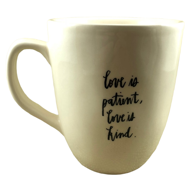 Rae Dunn Amour Love Is Patient Love Is Kind Mug Magenta