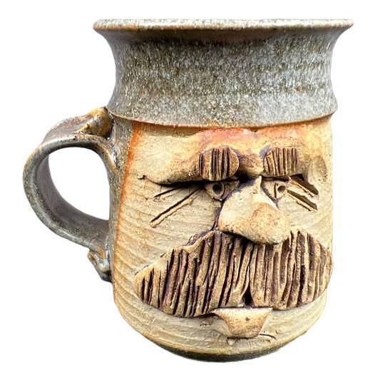 Ugly Face Pottery 3D Man With Mustache Mug