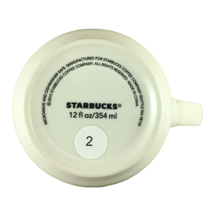 Gold Diamond & Scroll White 12oz Mug 2015 Starbucks