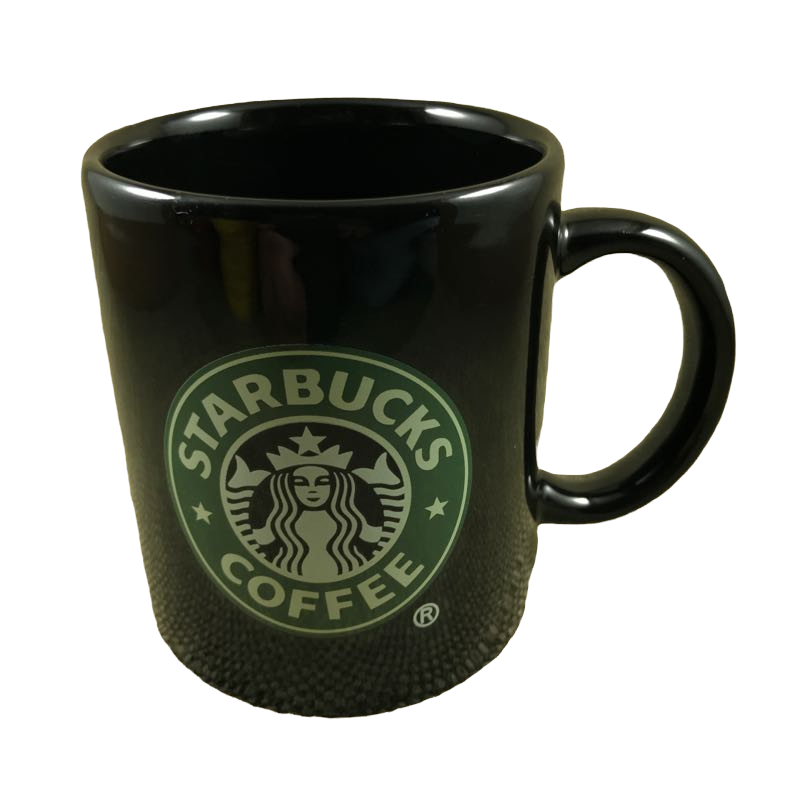 Green, Black, & White Siren Logo Black Mug Starbucks