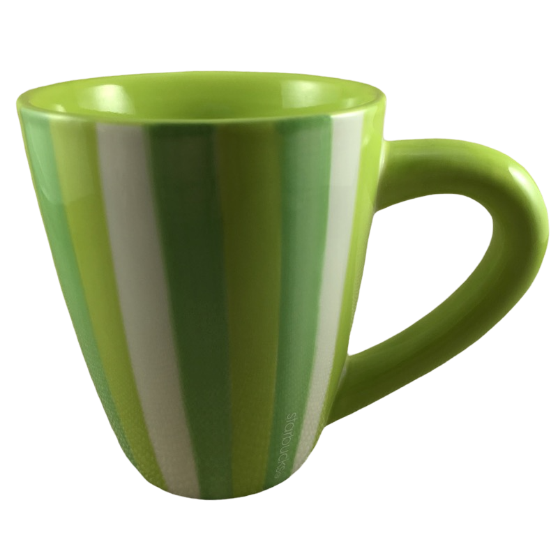 Barista Green And White Striped Thick Handle Mug Starbucks