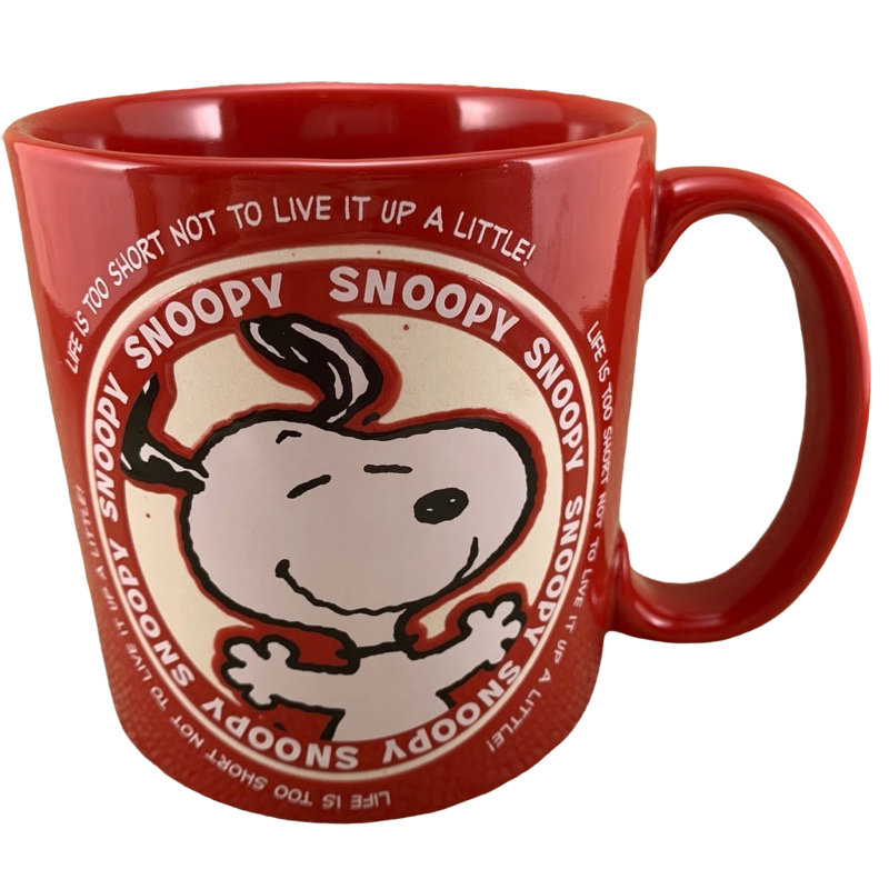 Snoopy Life Is Too Short Not To Live It Up A Little Embossed Mug Peanuts Worldwide