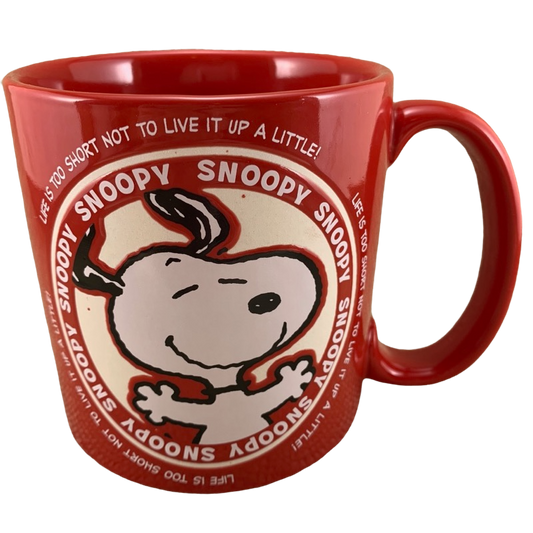 Snoopy Life Is Too Short Not To Live It Up A Little Embossed Mug Peanuts Worldwide