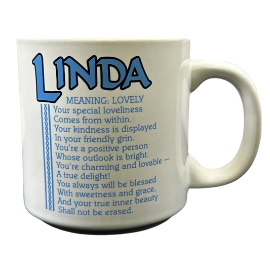 LINDA Poetry Name Blue Interior Mug Papel