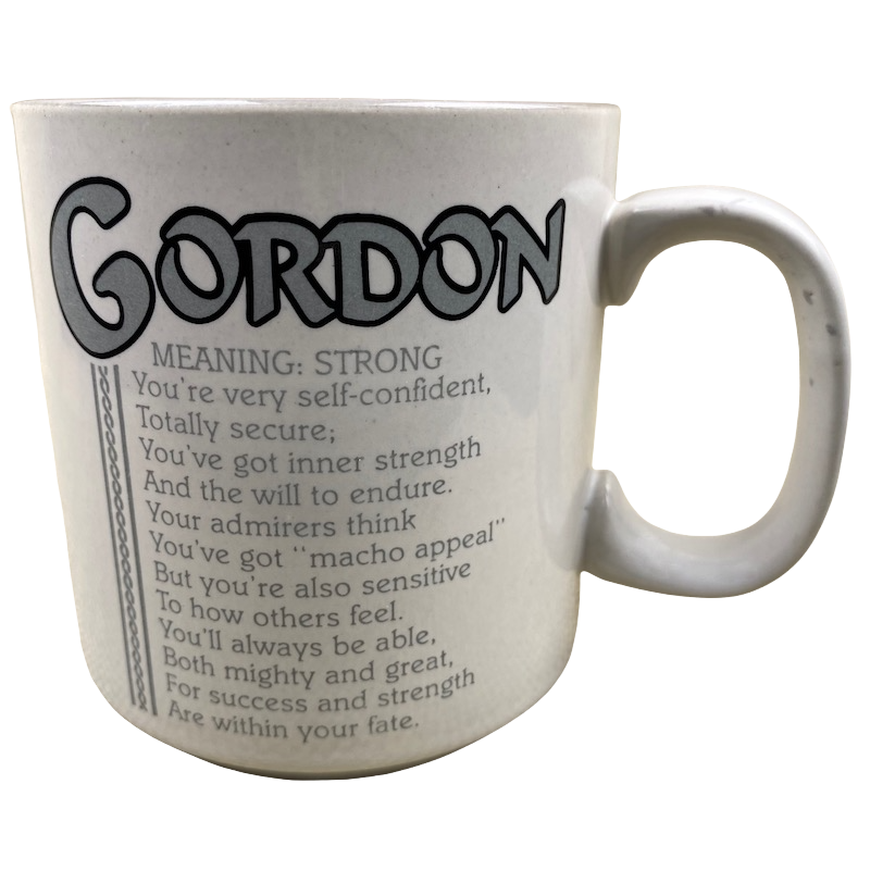 GORDON Poetry Name Gray Interior Mug Papel