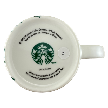 Round Barrel Green & White Siren Logo White 14oz Mug Starbucks