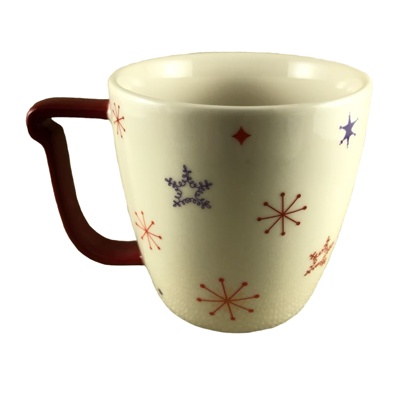 Snowflakes With Red Stocking Handle Mug Starbucks