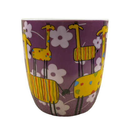 Giraffes And Flowers Whimsical Purple Mug Colour