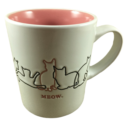 Cats Silhouettes Meow Etched Mug Mainstays