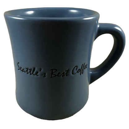 Seattle's Best Coffee Etched Blue Diner Mug