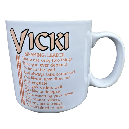VICKI Poetry Name Mug Peach Interior Papel