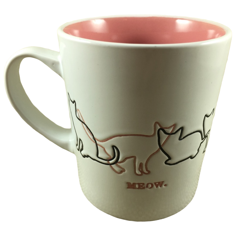 Cats Silhouettes Meow Etched Mug Mainstays